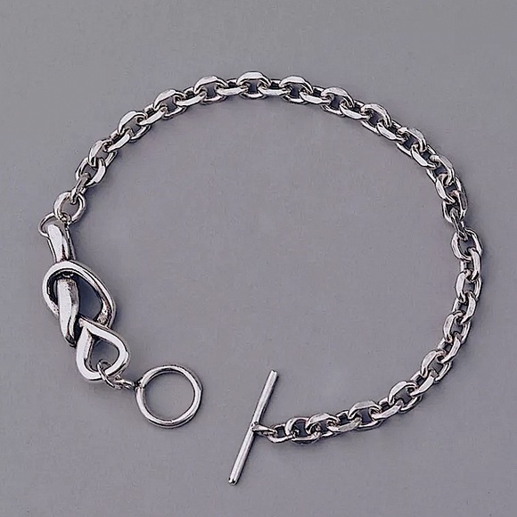 Sterling Silver Knot Minimalist Bracelet - Picture 2 of 6